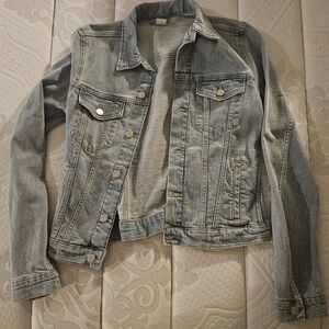 H&M Faded Light Blue Denim Jacket for Women